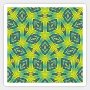 Pea Green and Yellow Green Star Shaped Pattern - WelshDesignsTP004 Magnet